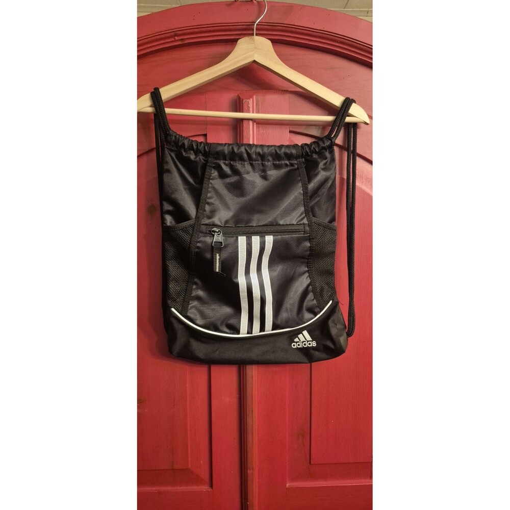Adidas Alliance II Sackpack Drawstring Gym Bag Backpack Black White Used Once